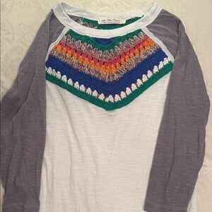 We The Free Colorful Chevron Long Sleeve Top